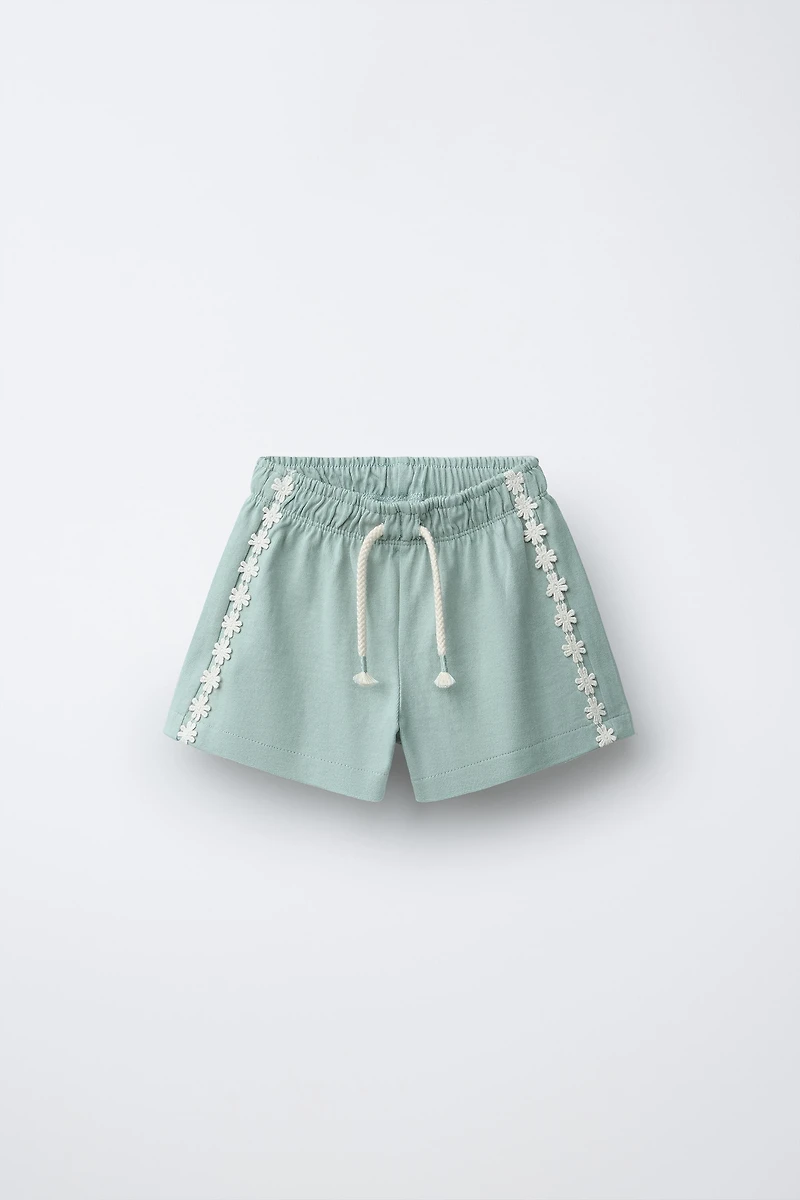 HEAVY WEIGHT FLORAL PLUSH SHORTS
