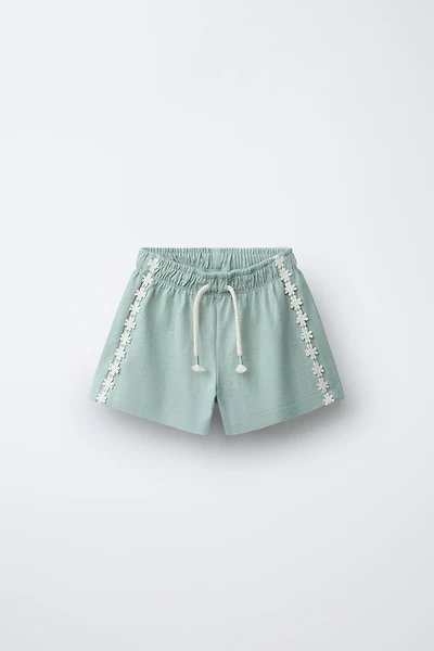 HEAVY WEIGHT FLORAL PLUSH SHORTS