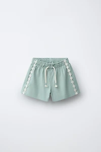 HEAVY WEIGHT FLORAL PLUSH SHORTS