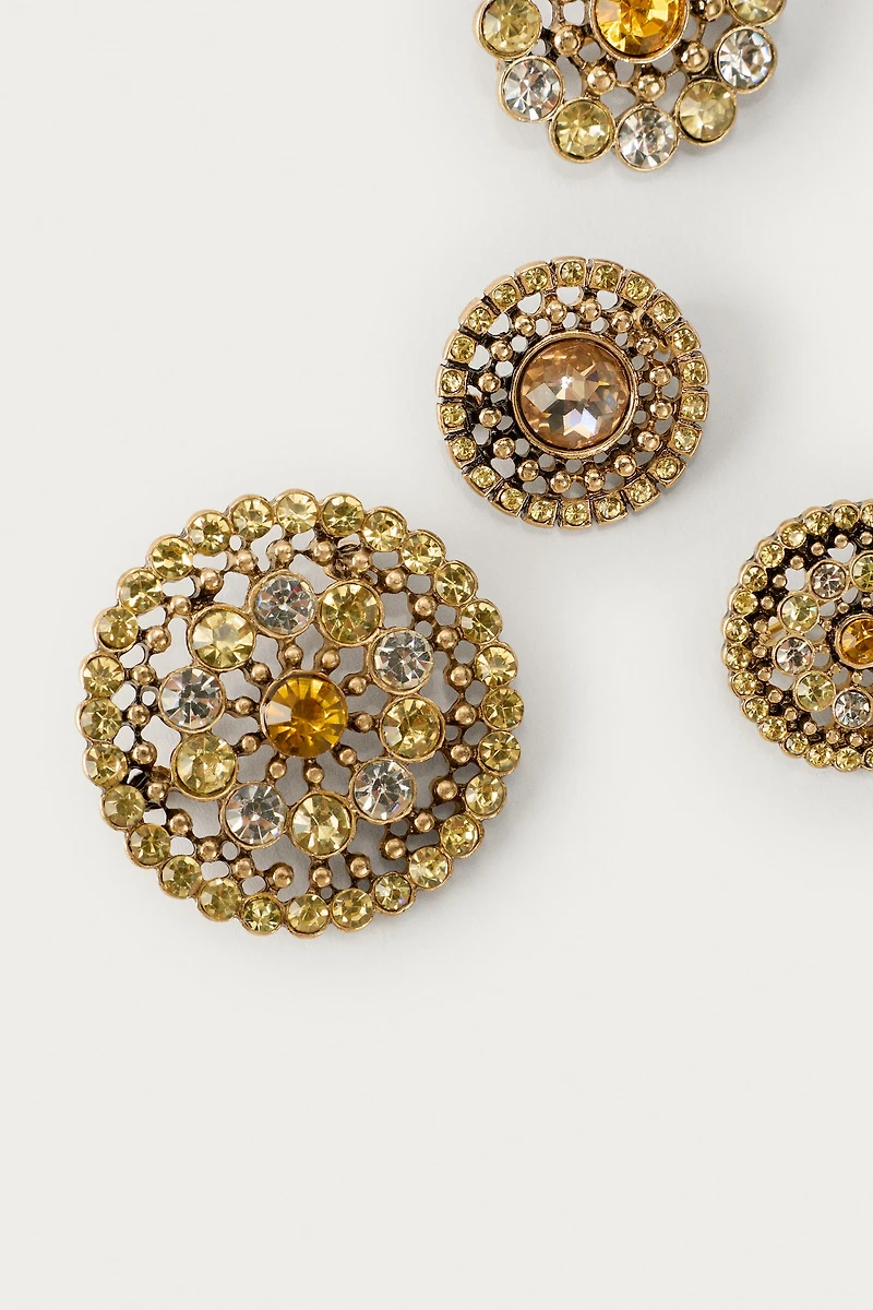 4-PACK OF JEWELED FLOWER BROOCHES MARISA BERENSON X ZARA