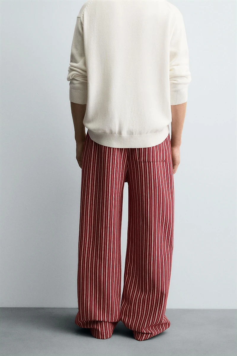 STRIPED RELAXED FIT PANTS