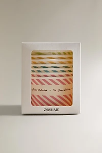 LOT POTS À GLACE RAYURES (LOT DE 8)