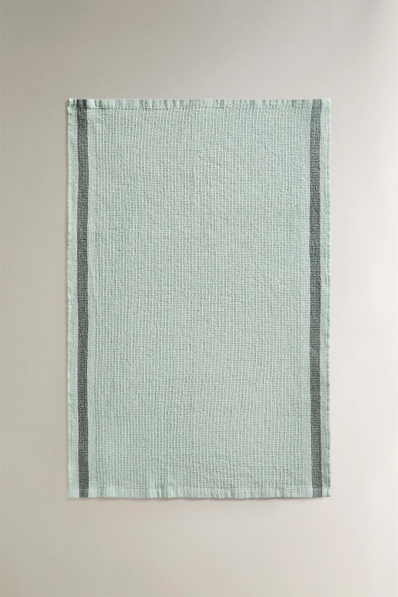WAFFLE KITCHEN TOWEL WITH STRIPE