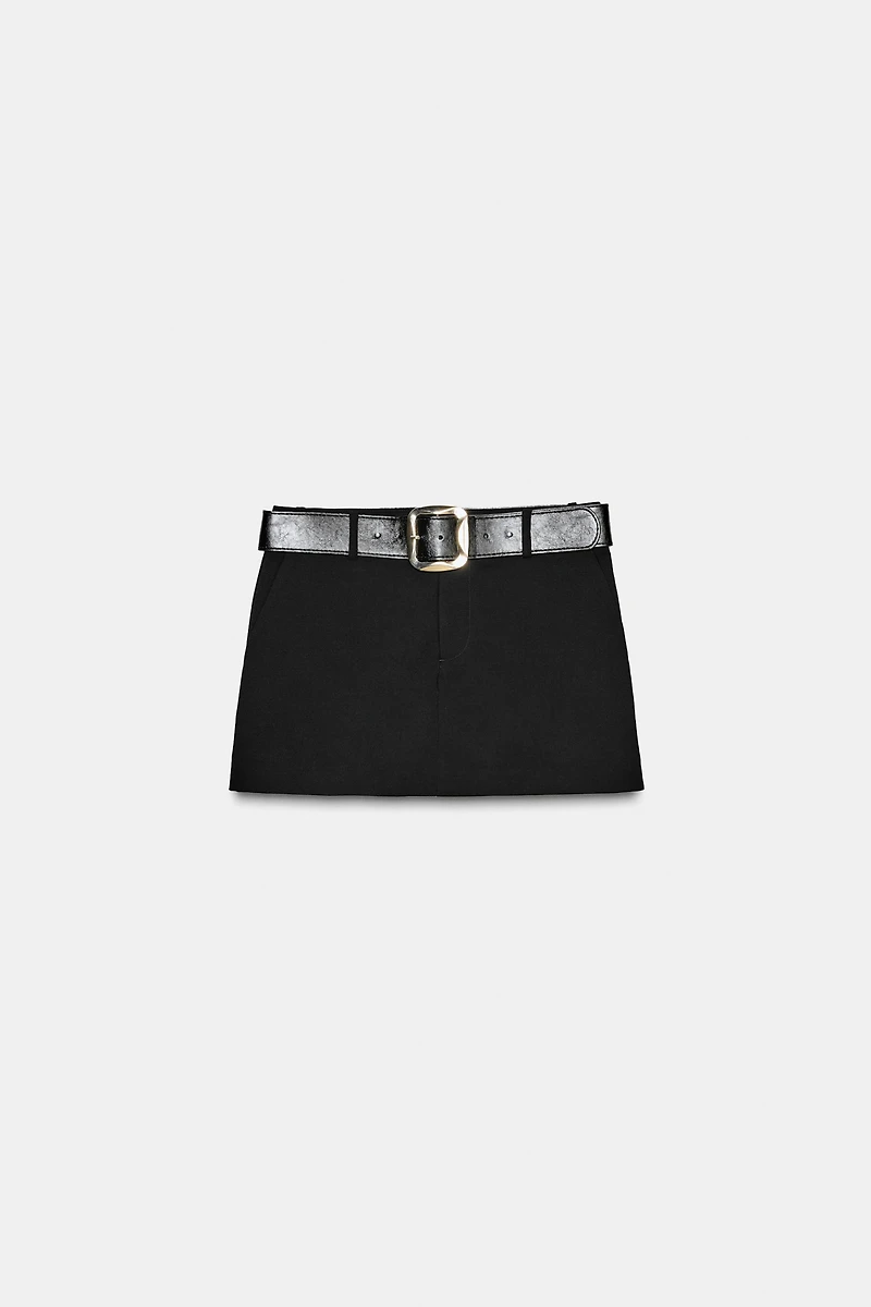 JUPE-CULOTTE TAILLE BASSE AVEC CEINTURE