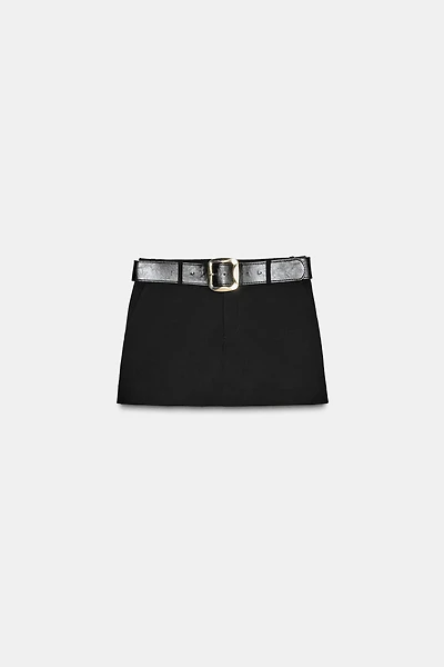 JUPE-CULOTTE TAILLE BASSE AVEC CEINTURE
