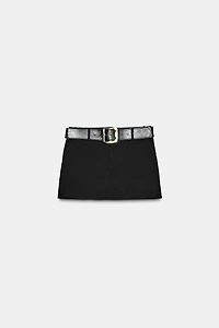 JUPE-CULOTTE TAILLE BASSE AVEC CEINTURE