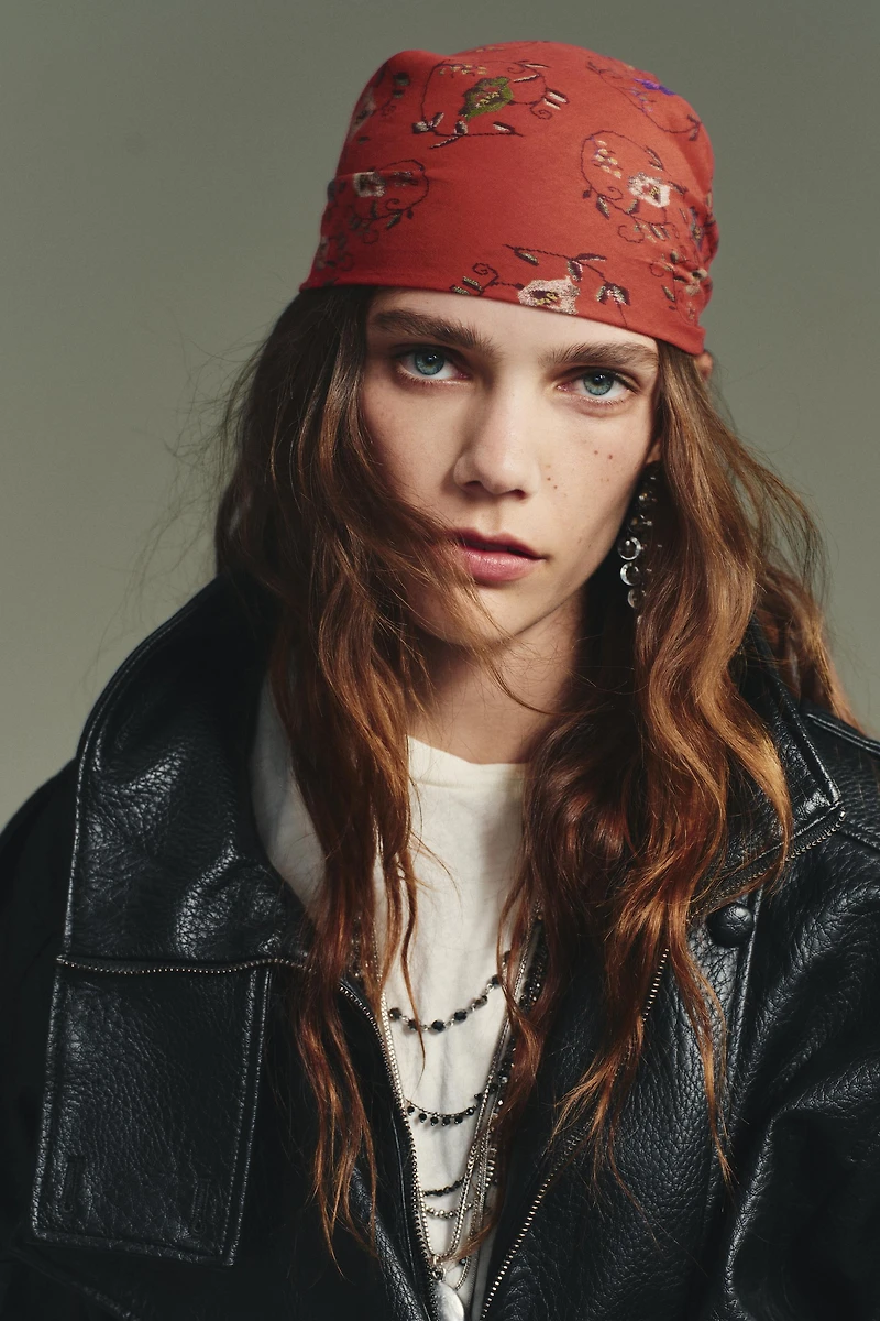 EMBROIDERED PRINTED SCARF