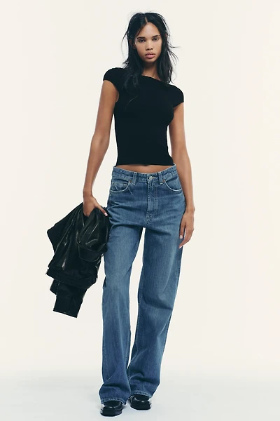 JEANS TRF WIDE LEG TAILLE HAUTE FULL LENGTH