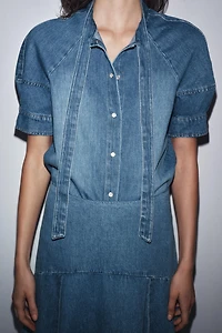 ZW COLLECTION DENIM TIE SHIRT