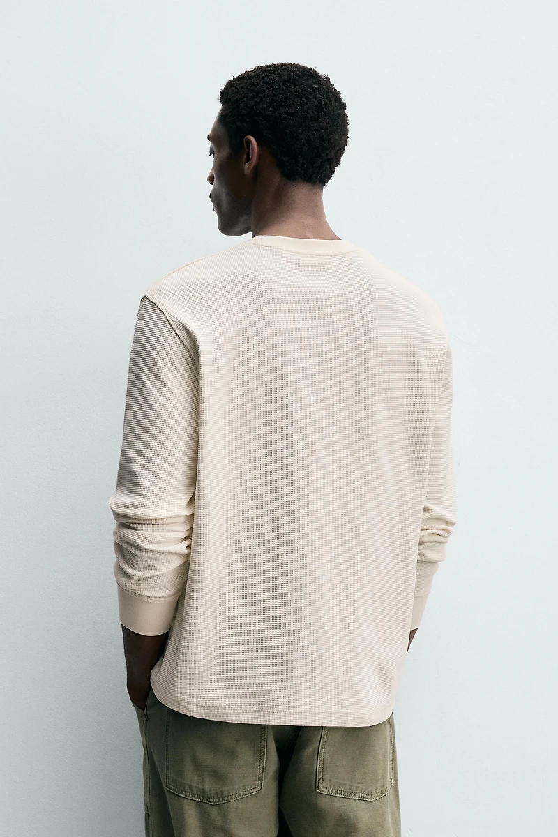 WAFFLE TEXTURED NUMBER T-SHIRT