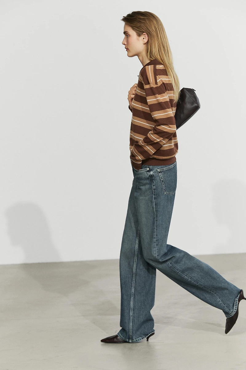 Striped polo sweater
