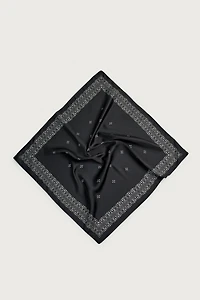 GEOMETRIC PRINT SATIN BANDANA