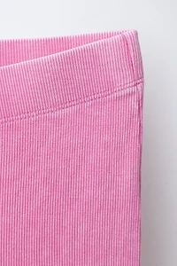 HEAVY WEIGHT T-SHIRT AND WASHED EFFECT RIB FLARE LEGGINGS SET
