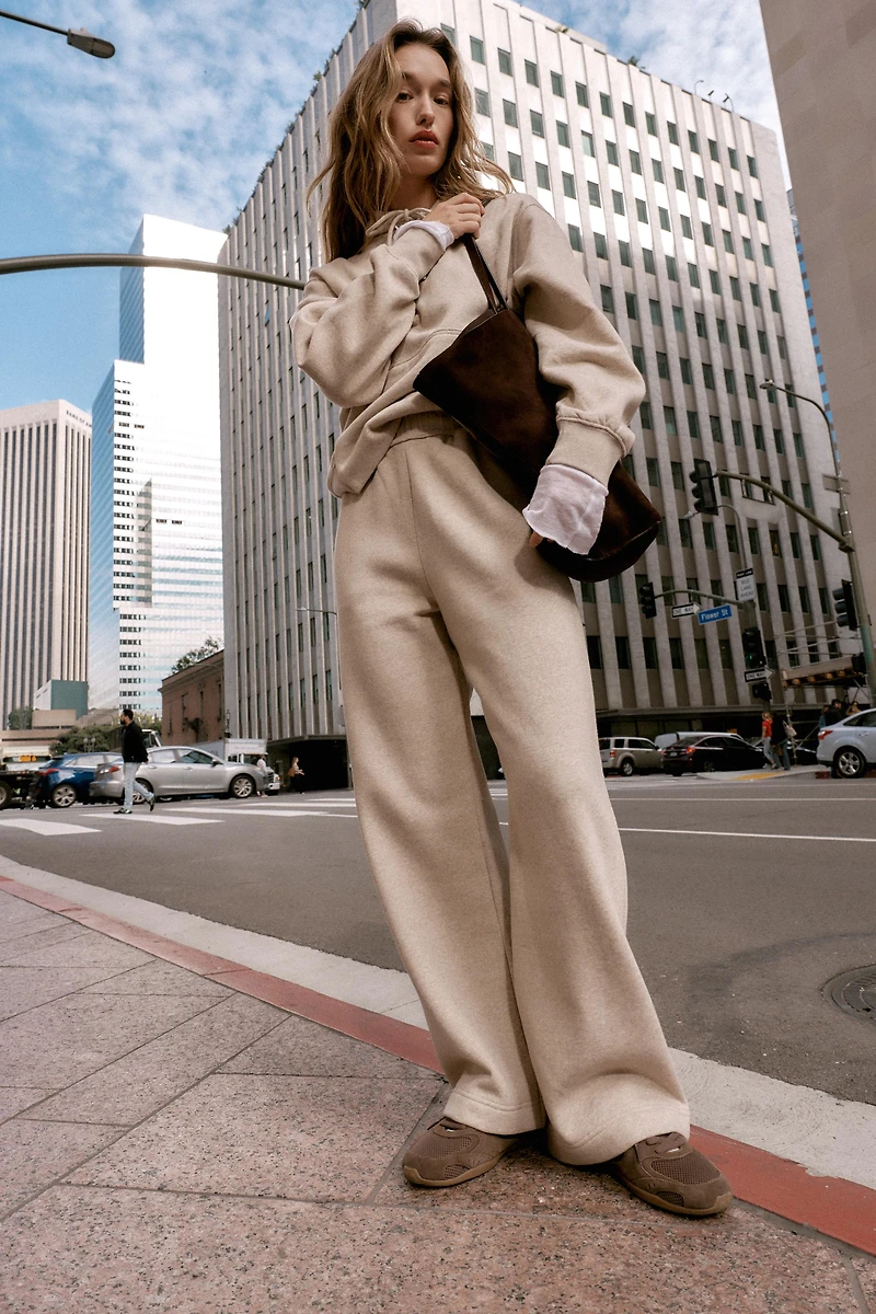 WIDE LEG FLEECE PANTS