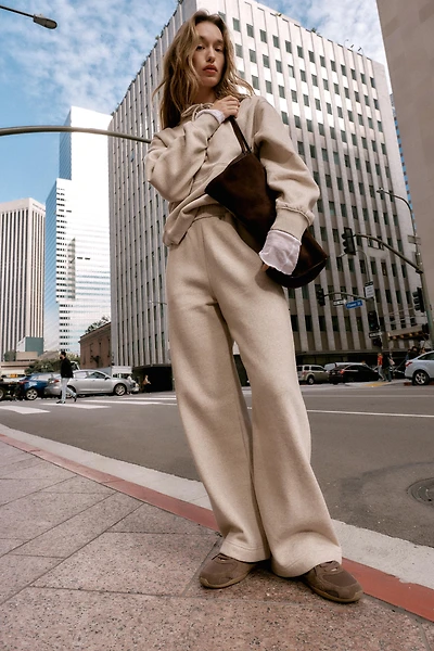 WIDE LEG FLEECE PANTS