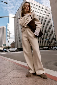 WIDE LEG FLEECE PANTS