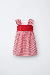 ROBE À CARREAUX VICHY ET CROCHET
