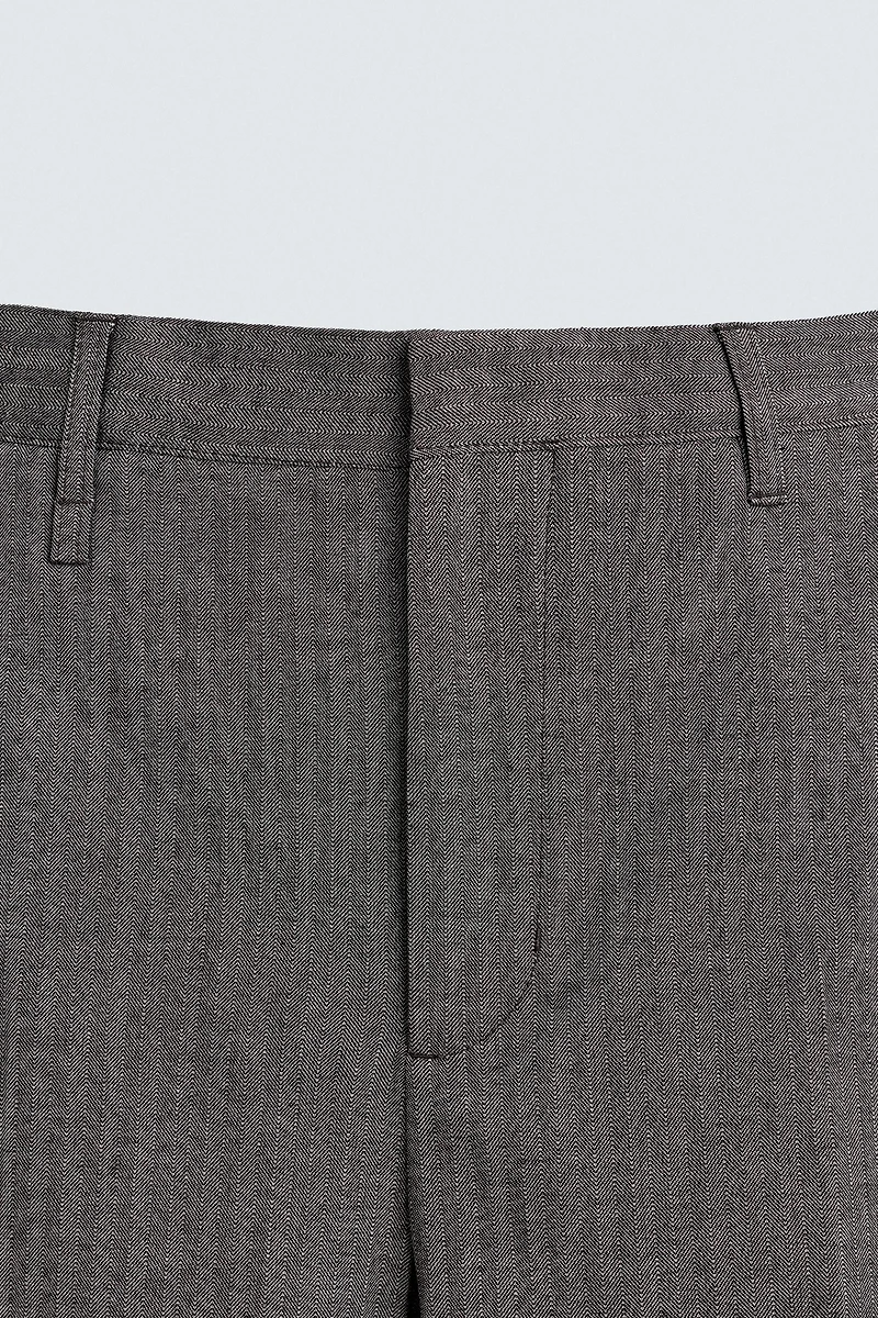 HERRINGBONE SUIT FLARE FIT PANTS