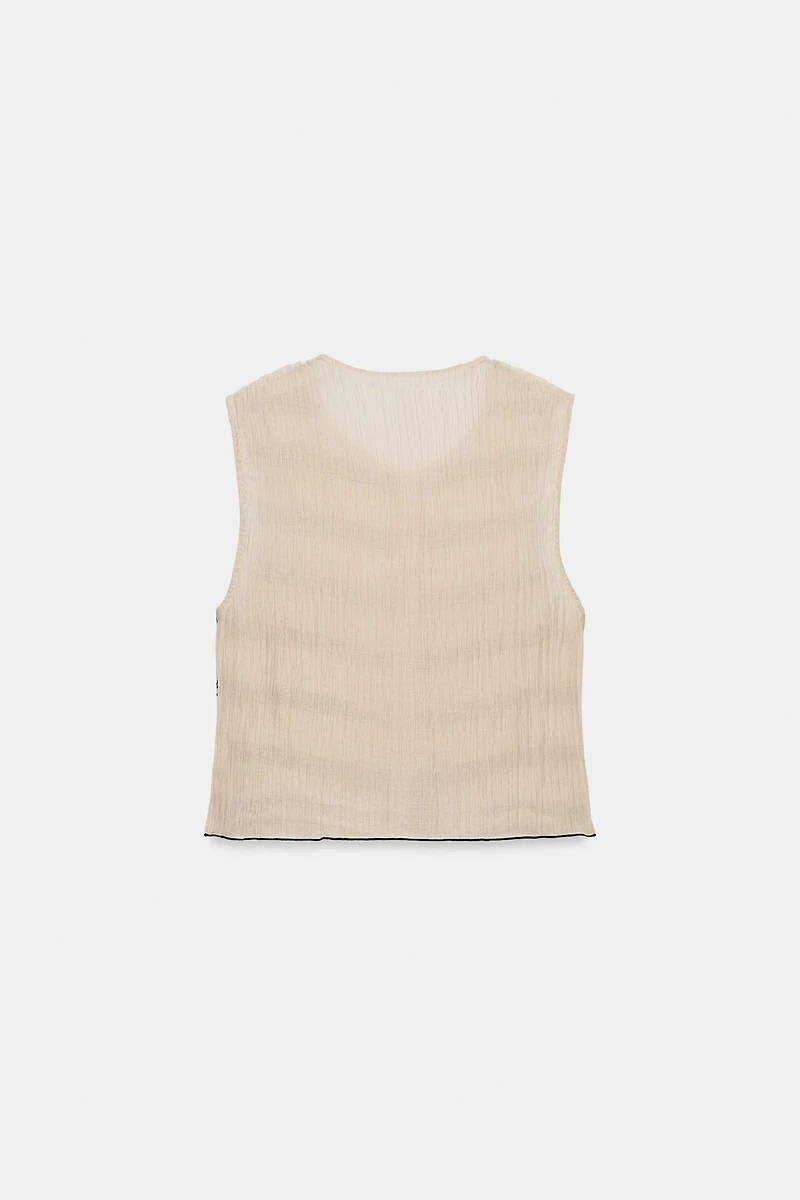 CONTRAST SEAM VEST TOP