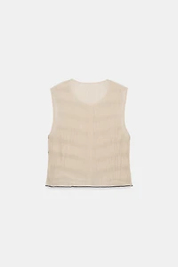 CONTRAST SEAM VEST TOP