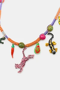 CROCODILE CHARM CORD NECKLACE