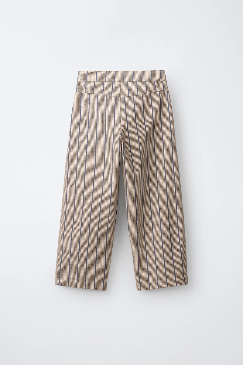 PANTALON BALLON RAYÉ EN LIN