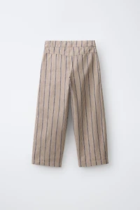 PANTALON BALLON RAYÉ EN LIN