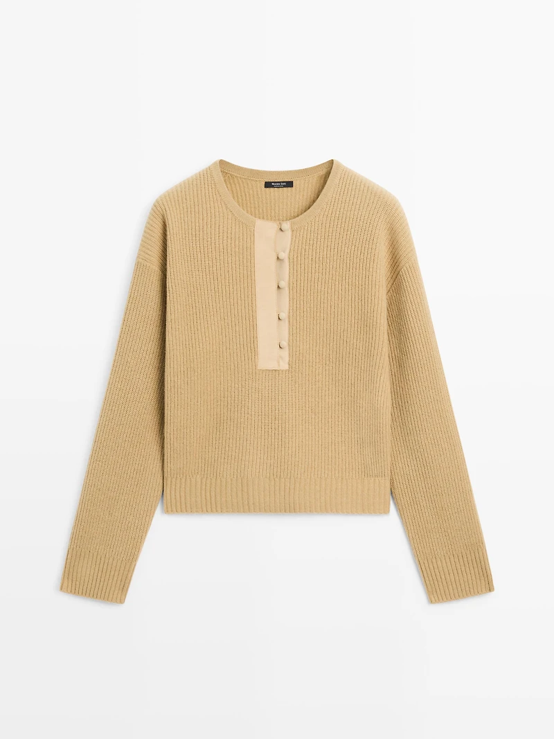 Pull en maille de laine mélangée