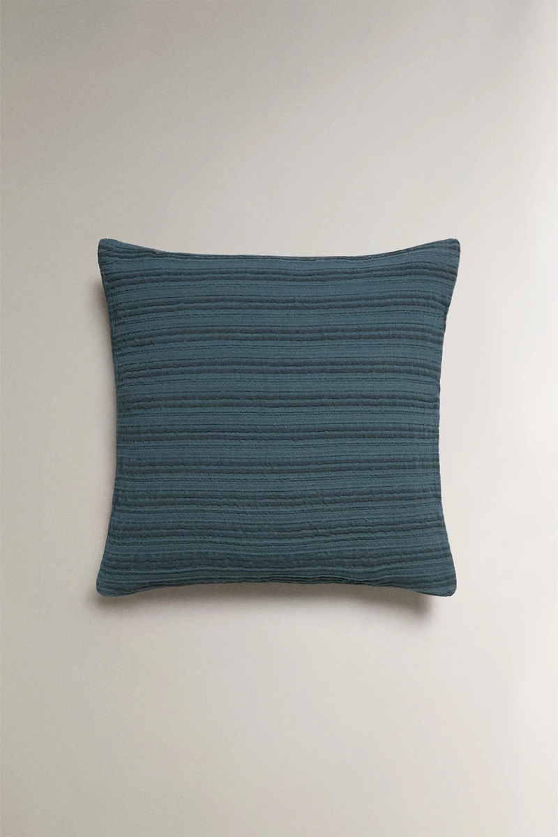 KIDS' TEXTURED STRIPED THROW PILLOW COVER