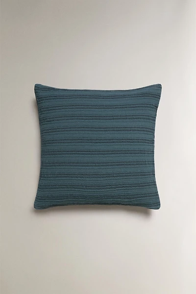 KIDS' TEXTURED STRIPED THROW PILLOW COVER