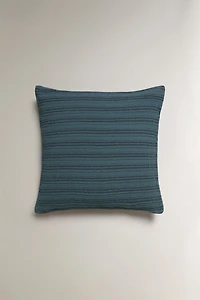 KIDS' TEXTURED STRIPED THROW PILLOW COVER