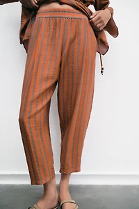 ELASTIC WAIST STRIPED PANTS