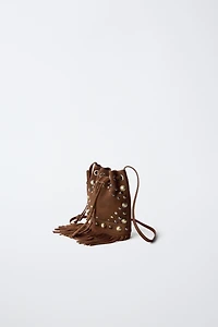 BOURSE EN CUIR À FRANGES