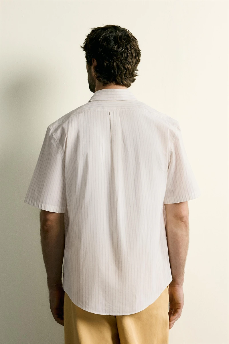 STRIPED JACQUARD REGULAR FIT SHIRT