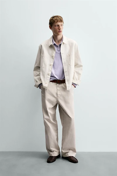 VINTAGE WASH EFFECT STRAIGHT FIT CHINO PANTS