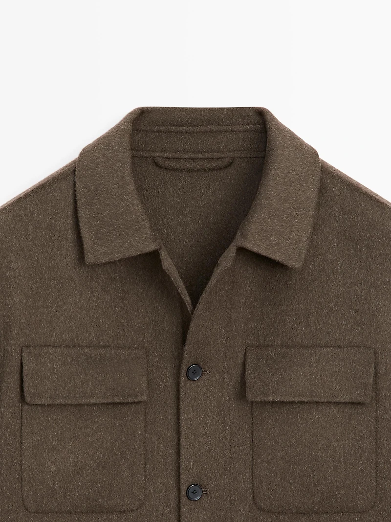 Wool blend overshirt with pockets