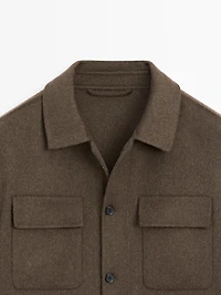 Wool blend overshirt with pockets