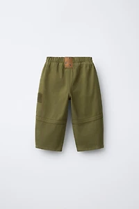 TWILL BALLOON PANTS WITH PATCHES