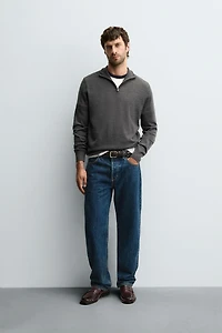 100% WOOL QUARTER-ZIP SWEATER