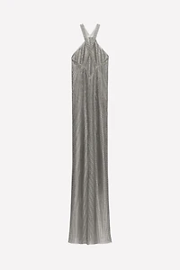 LUDOVIC DE SAINT SERNIN x ZARA METALLIC MESH HALTER DRESS