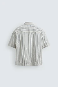 CONTRAST STRIPED PATCH OVERSHIRT