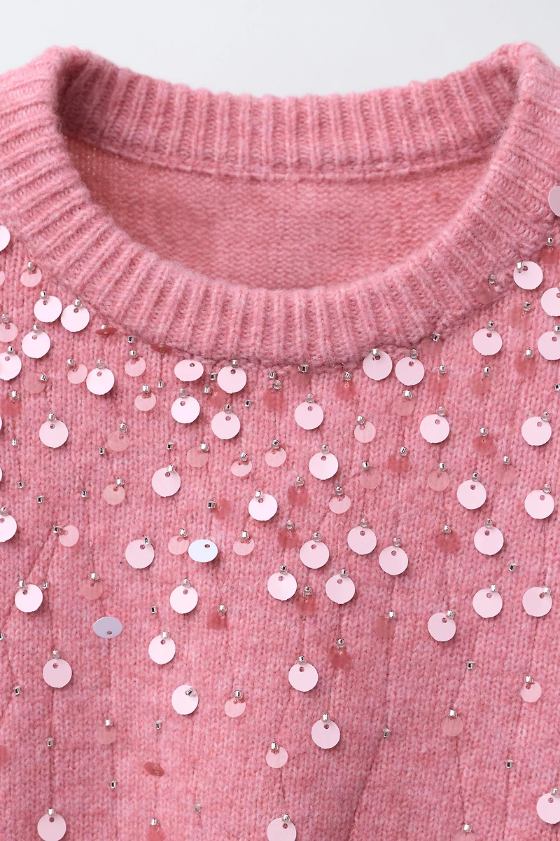 SEQUINED KNIT JUMPER