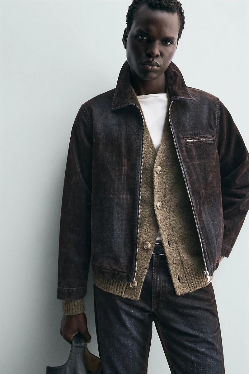 FLOCKED VELVET JACKET