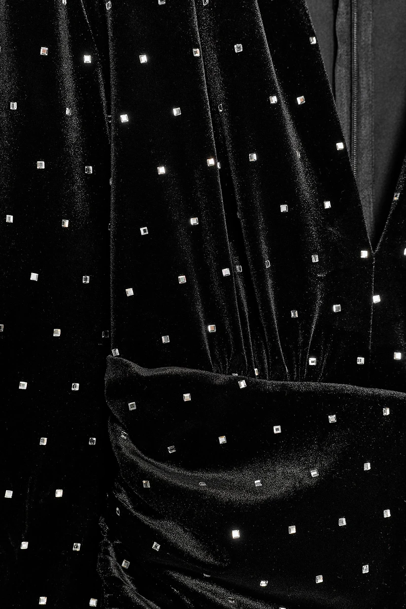 SPARKLY VELVET MIDI DRESS