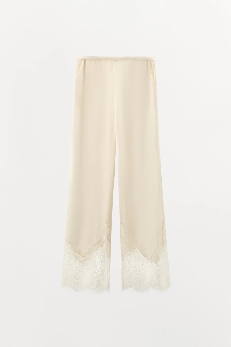 PANTALON SATINÉ DENTELLE