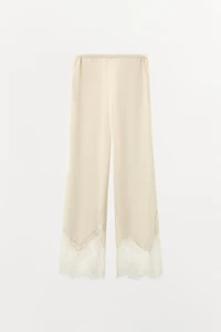PANTALON SATINÉ DENTELLE