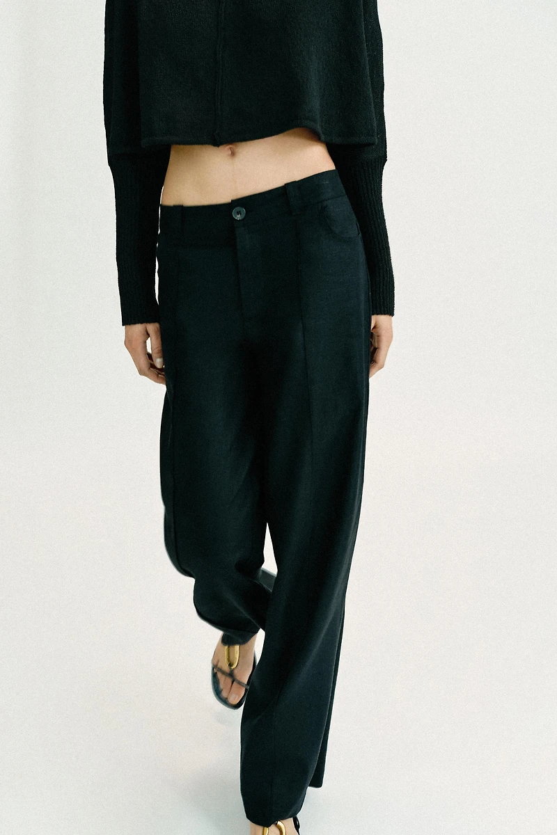 WIDE-LEG LINEN PANTS