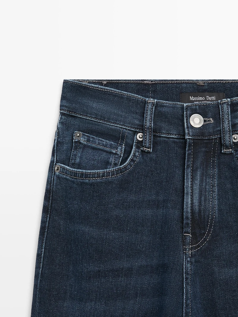 High waist flare fit skinny jeans