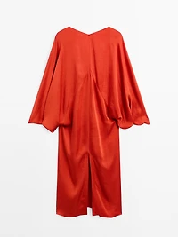 Flowing satin kimono dress