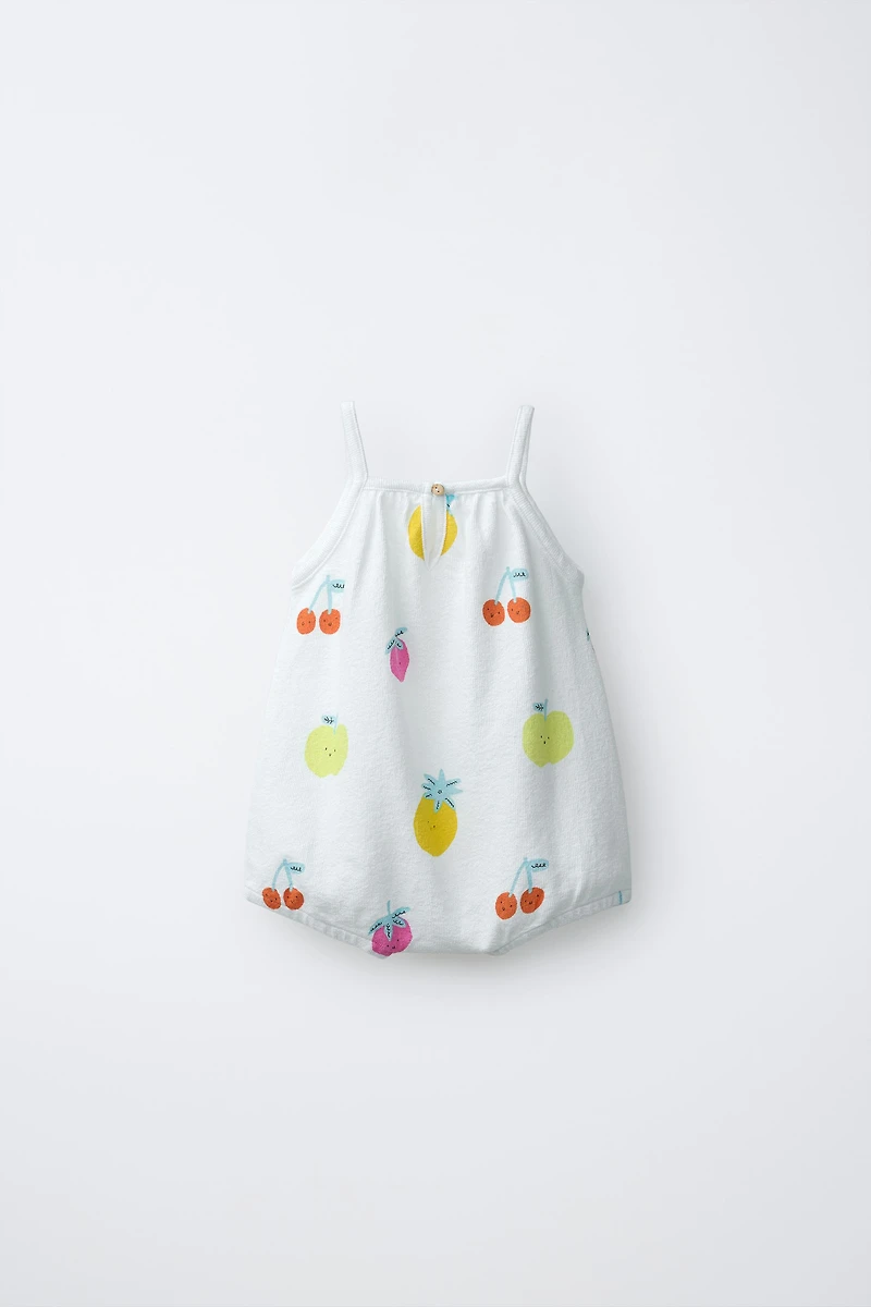 FRUIT PRINT SHORT ROMPER